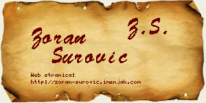 Zoran Surović vizit kartica